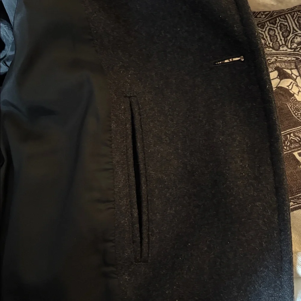 J. Crew Wool Blend Double Breasted Peacoat in Charcoal Gray Sz M